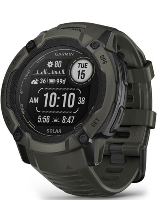 Garmin Garmin Instinct 2X Solar 010-02805-05  010-02805-05 электронные мужские часы  циферблат, браслет силикон — вид спереди